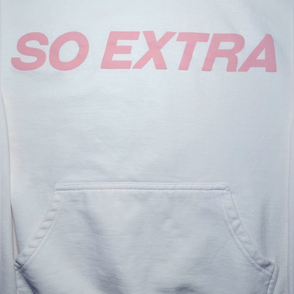 Alisha Marie “So Extra” oversized hoodie White with Pink  Size Extra Small XS - Picture 5 of 7